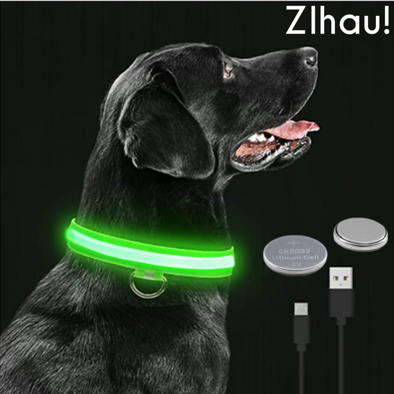 Coleira LED brilhante para animais de estimação zihau.