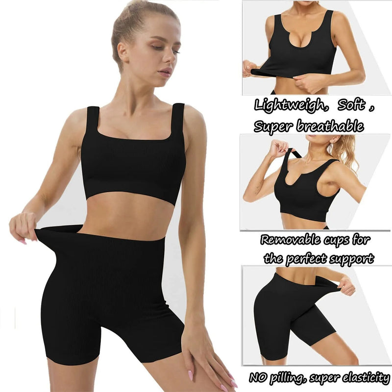 Conjunto de treino sem costura feminino zihau.