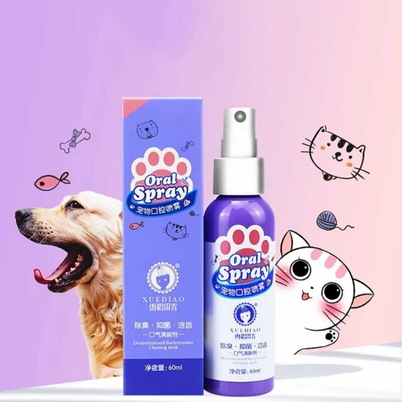 Spray para cuidados orais de pets, limpeza e mau odor zihau.